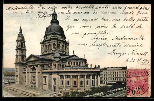 TCV-AK Budapest, Basilika, Bildseitenfrankatur