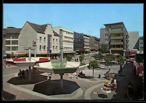 AK Witten /Ruhr, Berliner Platz mit Schirmdächern u. modernen Geschäftshäusern aus der Vogelschau