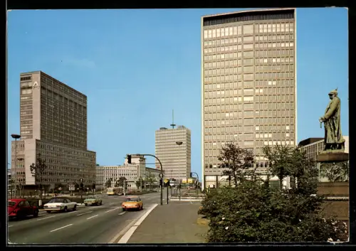 AK Essen, Bismarckplatz mit Hochhäusern