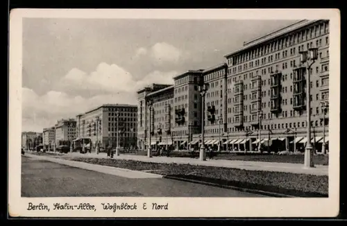 AK Berlin, Stalin-Allee, Wohnblock E Nord