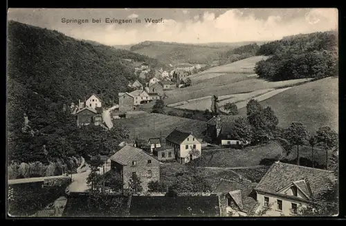 AK Springen bei Evingsen, Ortsansicht mit Tal