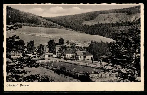 AK Werdohl, Freibad mit Umgebung