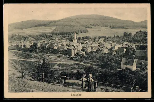 AK Laasphe, Totale vom Berg aus gesehen