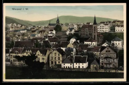AK Werdohl i. W., Teilansicht mit Kirche
