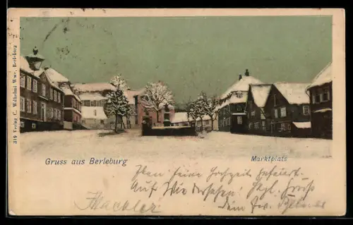 AK Berleburg, Marktplatz im Winter
