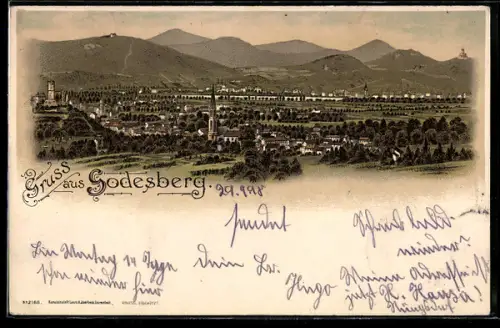 Lithographie Godesberg, Totalansicht
