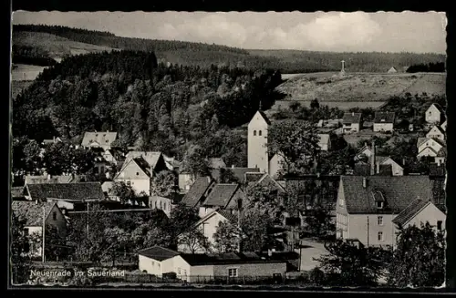 AK Neuenrade im Sauerland, Teilansicht aus der Vogelschau mit Umgebung