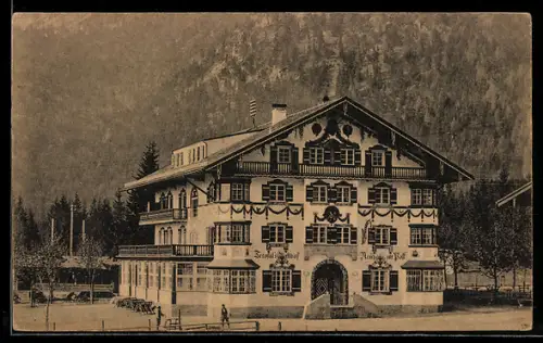 AK Neuhaus, Blick zum Gasthof zur Post