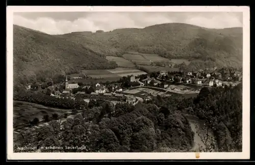 AK Nachrodt /Sauerland, Totalansicht aus der Vogelschau mit umgebendem Wald