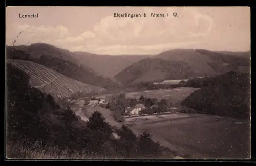 AK Elverlingsen b. Altena i. W., Lennetal, Talansicht