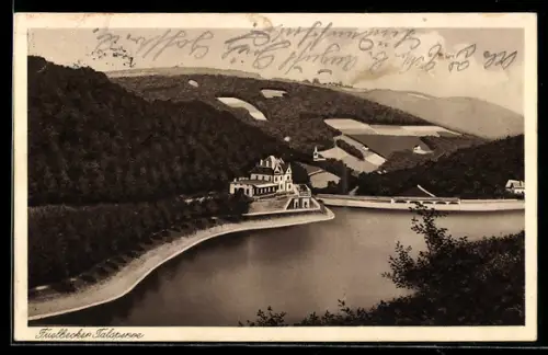 AK Lüdenscheid, Fuelbecker Talsperre, Staumauer, Gasthaus