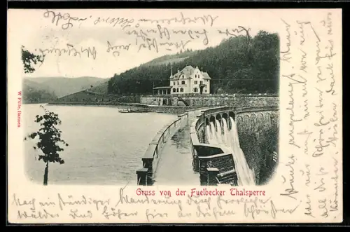 AK Lüdenscheid, Fuelbecker Talsperre, Staumauer, Gasthaus