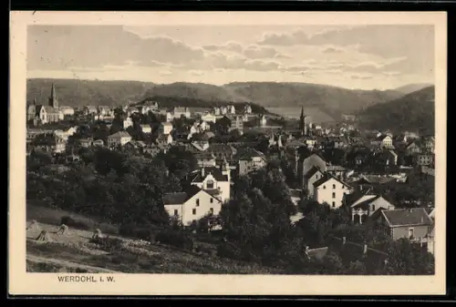 AK Werdohl i. W., Panoramaansicht der Stadt