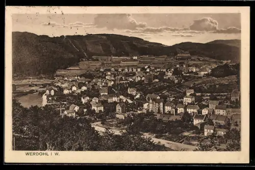 AK Werdohl i. W., Gesamtansicht der Stadt