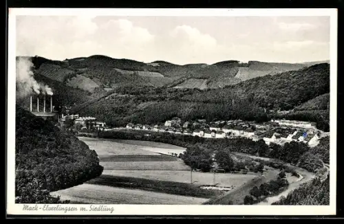 AK Mark-Elverlingsen, Ortsansicht, Industrieanlagen, Wohnsiedlung, Landschaft