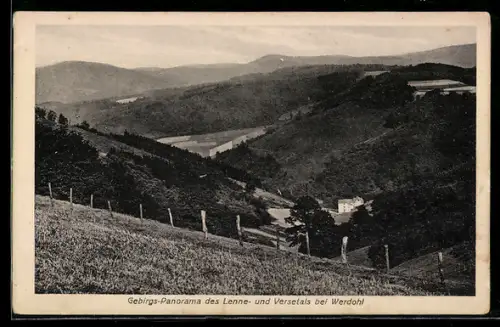AK Werdohl, Gebirgs-Panorama des Lenne- und Versetals
