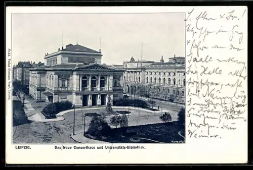 AK Leipzig, Neues Concerthaus, Universitäts-Bibliothek