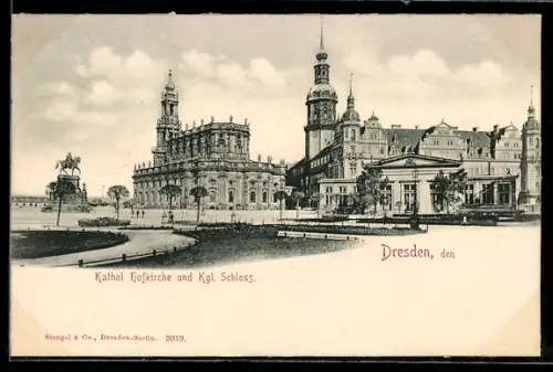 AK Dresden, Katholische Hofkirche, Königliches Schloss
