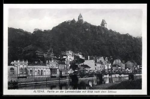 AK Altena, Lennebrücke, Schloss, Stadtansicht