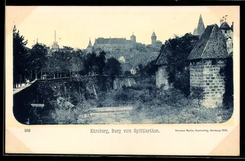 AK Nürnberg, Burg vom Spittlertor