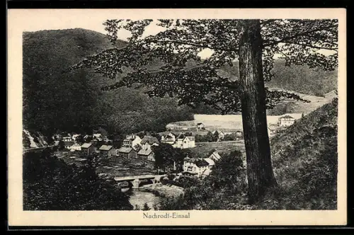 AK Nadrodt-Einsal, Ortsansicht mit Brücke und Tal
