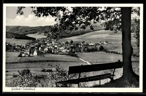 AK Garbeck /Sauerland, Ortsansicht, Landschaft, Kirche