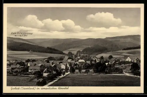 AK Garbeck /Sauerland, Romantisches Hönnetal, S.C.V. Ehrenmal