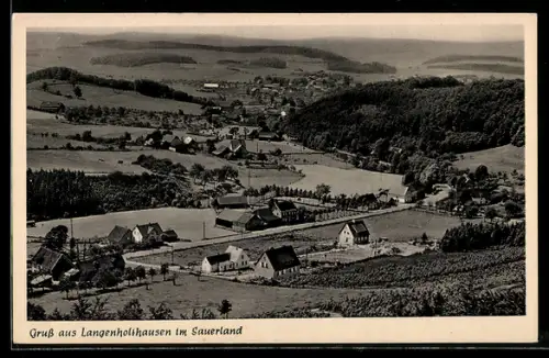 AK Langenholthausen im Sauerland, Ortsansicht, Landschaft