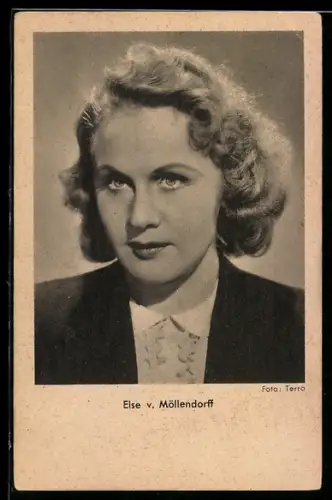 AK Schauspielerin Else von Möllendorff in schwarzweiss fotografiert