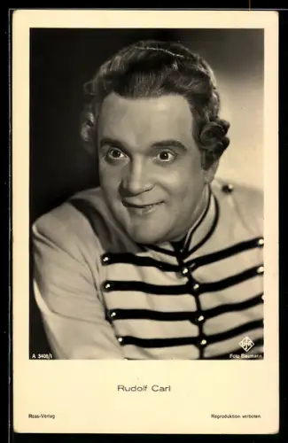 AK Schauspieler Rudolf Carl in Film-Kostümierung