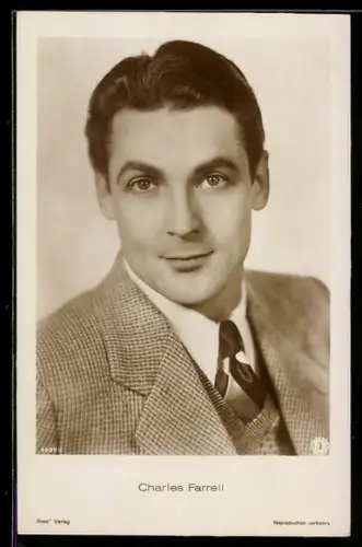 AK Schauspieler Charles Farrell in karierten Anzug