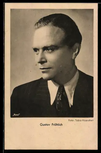 AK Schauspieler Gustav Fröhlich im Anzug porträtiert