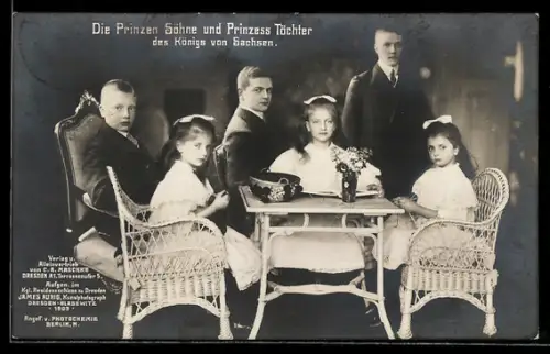 AK Die Prinzensöhne die Die Prinzess Töchter des Königs von Sachsen