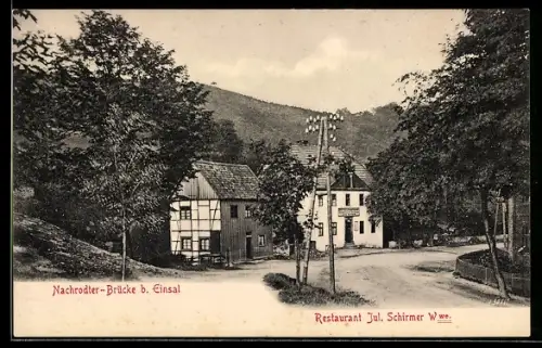 AK Nachrodt b. Einsal, Strassenpartie Restaurant Jul. Schirmer