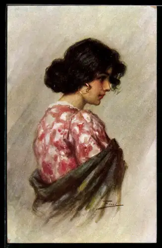Künstler-AK M.Munk Nr. 612: Fiori: Portrait eines Zigeunermädchens