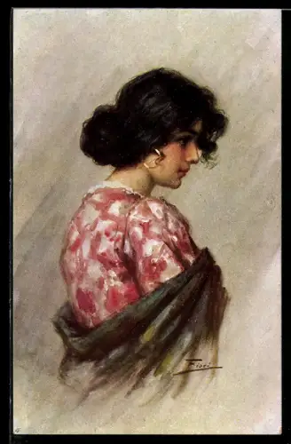 Künstler-AK M.Munk Nr. 612: Fiori: Portrait eines Zigeunermädchens