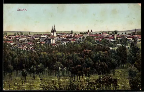 AK Zilina, Ortsansicht mit Kirche