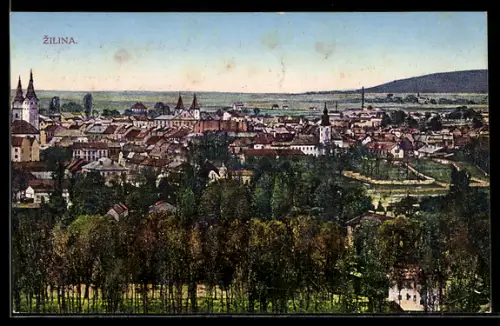 AK Zilina, Ortsansicht mit Kirchen