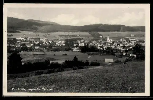 AK Prachatitz /Bayrische Ostmark, Ortsansicht vom Feld aus