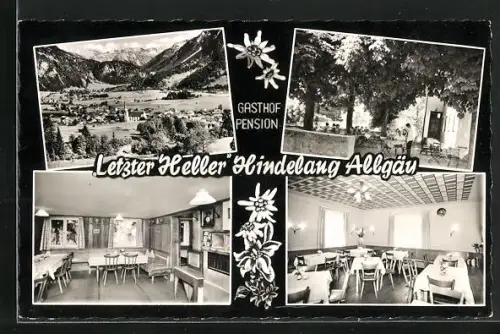 AK Hindelang, Panorama, Gasthaus Letzter Heller