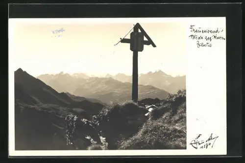Foto-AK Hans Hruschka Nr. 1274: Frauenwand-Blick gegen Westen, Zillertal