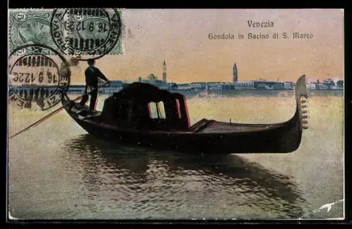 TCV-AK Venezia, Gondola in Bacino di S. Marco, Bildseitenfrankatur