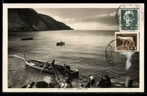 TCV-AK Napoli, Posillipo, Bildseitenfrankatur