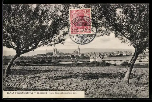 TCV-AK Bad Homburg v. d. Höhe, Panorama vom Kirchbäumchen aus, Bildseitenfrankatur