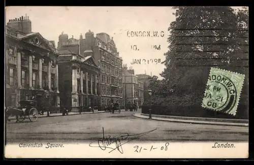 TCV-AK London, Cavendish Square, Bildseitenfrankatur