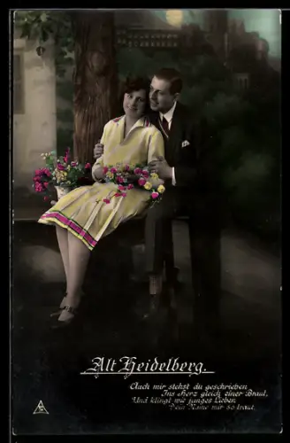 Foto-AK Photochemie Berlin Nr. 5817/4: Auch mir stehst du..., Alt Heidelberg