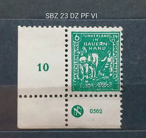 All. Bes. Sowj. Zone  Nr 23 Falz / Gummimängel / *