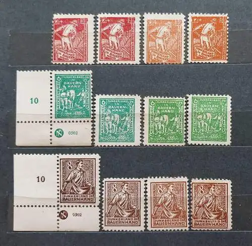 All. Bes. Sowj. Zone  Nr 23 -25 Postfrisch / ** Falz / Gummimängel / *