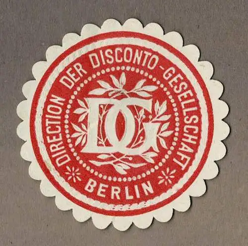 Siegelmarke DIRECTION DER DISCONTO-GESELLSCHAFT BERLIN