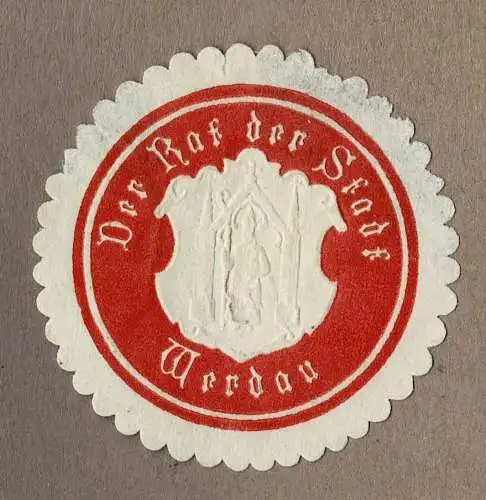 Siegelmarke Sachsen: DER RAT DER STADT WERDAU